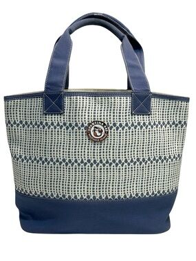 Spartina 449 Large Tote Bag Blue White Mermazing Nautical Beach Coastal Preppy
